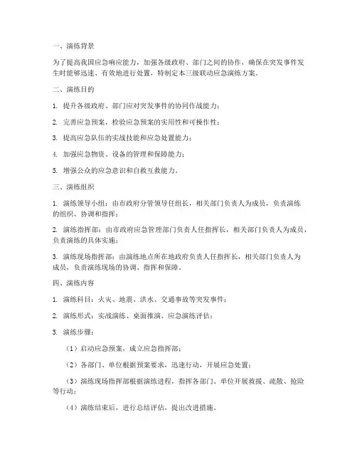 三级联动应急演练方案