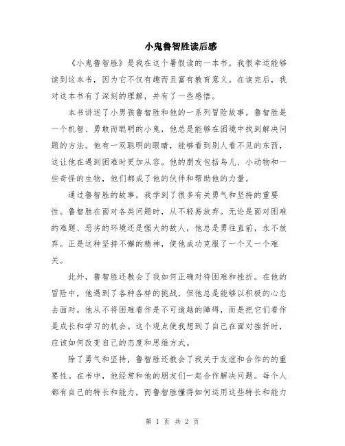 小鬼鲁智胜读后感