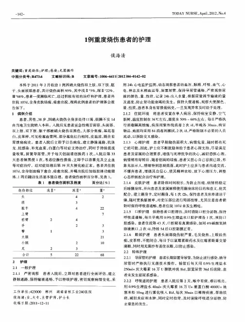 1例重度烧伤患者的护理