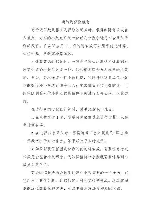 商的近似数概念