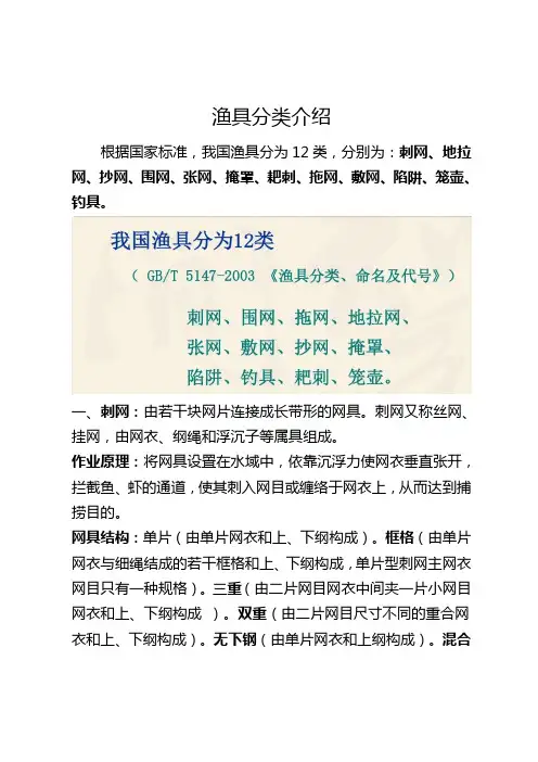 渔具分类介绍