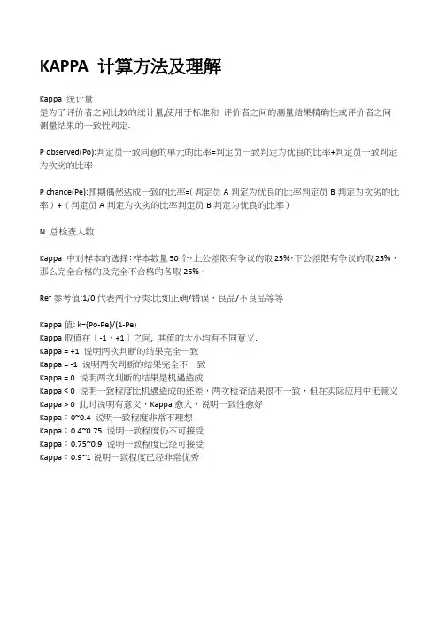 KAPPA 计算方法及理解