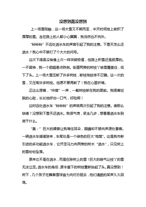 初二作文：没想到真没想到作文600字