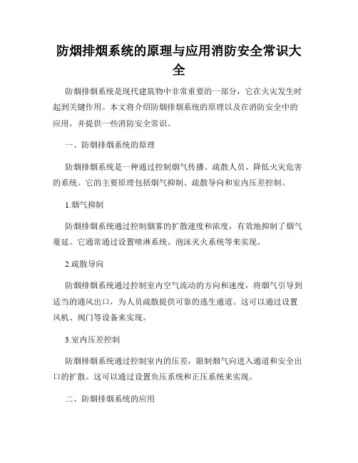 防烟排烟系统的原理与应用消防安全常识大全