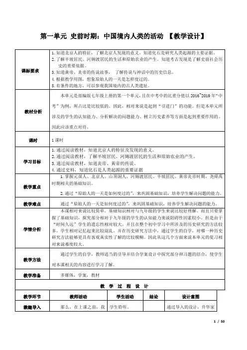 九年级历史《中国古代史》复习教案(教学设计)