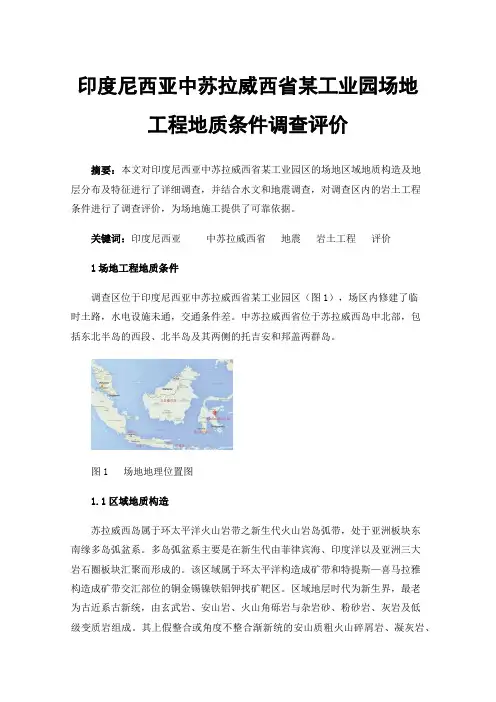 印度尼西亚中苏拉威西省某工业园场地工程地质条件调查评价