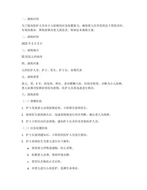 小儿惊厥的应急预案演练