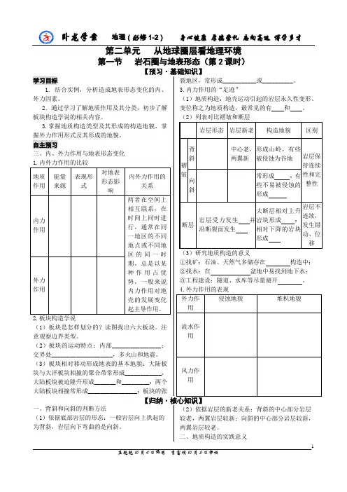 内外力作用与地表形态