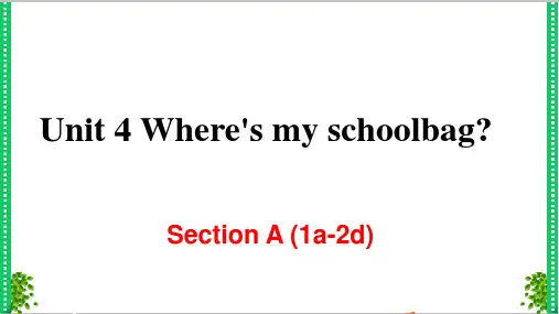 人教版七年级上册英语Unit 4 Section A 完整课件(66页)