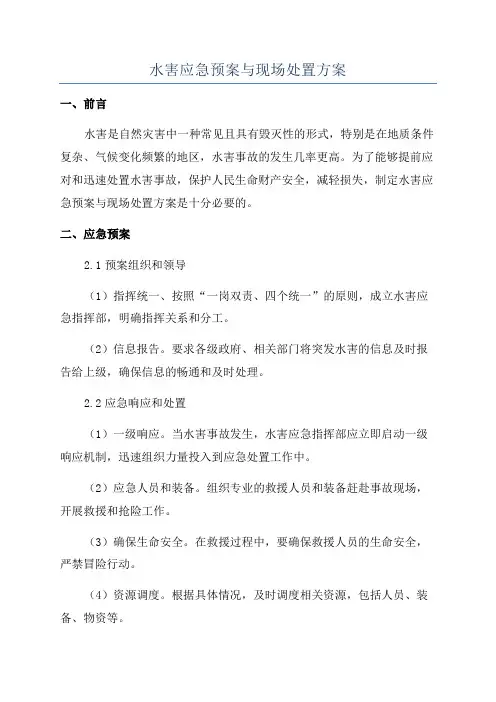 水害应急预案与现场处置方案