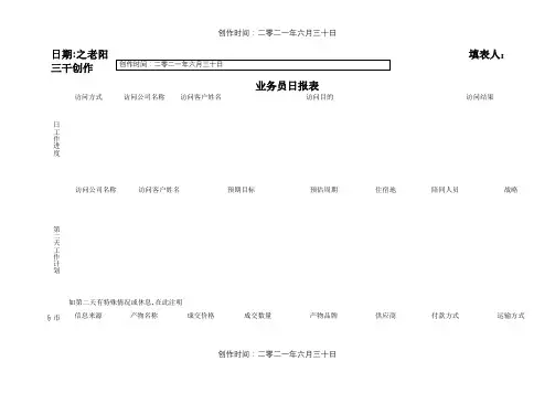 业务员日报表模板