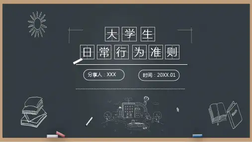 大学生日常行为规范动态ppt模板