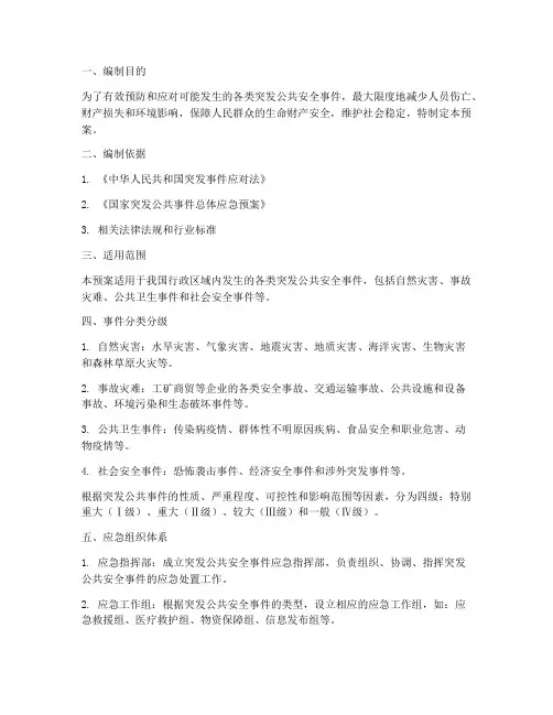 突发公共安全事件应急预案
