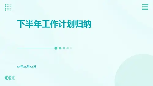 下半年工作计划归纳PPT