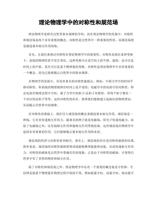 理论物理学中的对称性和规范场