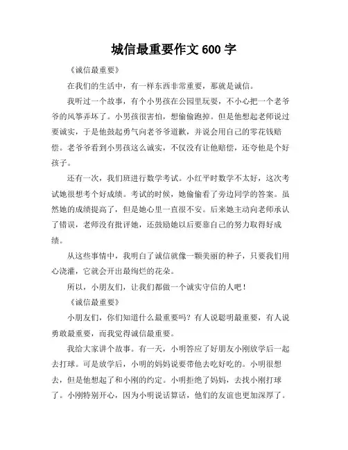 城信最重要作文600字