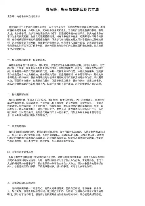 袁东峰：梅花易数断应期的方法