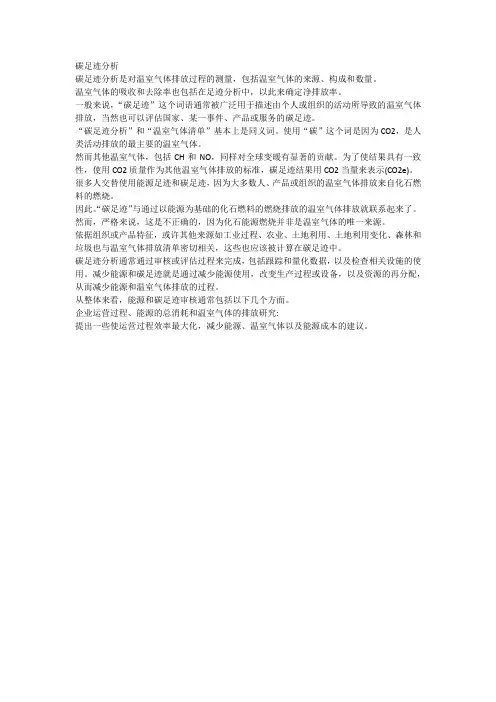 碳足迹分析