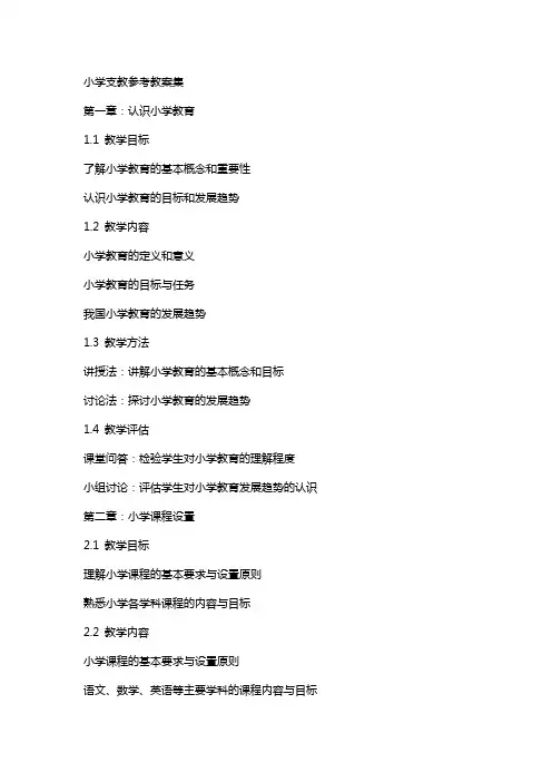 小学支教参考教案集