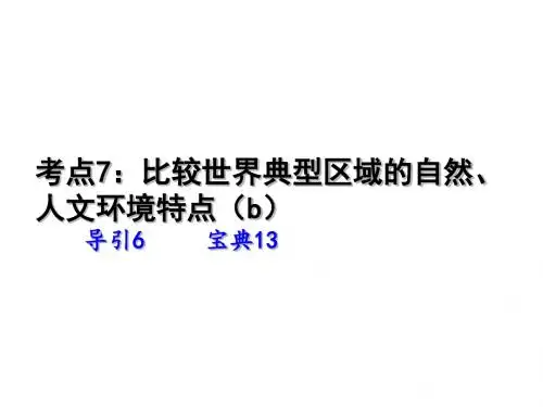 考点比较世界典型区域的自然、人文环境特点