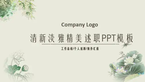 清新淡雅文艺范工作总结个人述职报告PPT模板