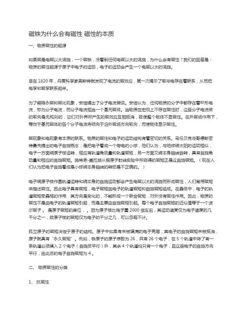 磁铁为什么会有磁性 磁性的本质