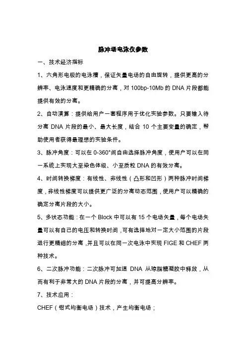 脉冲场电泳仪参数