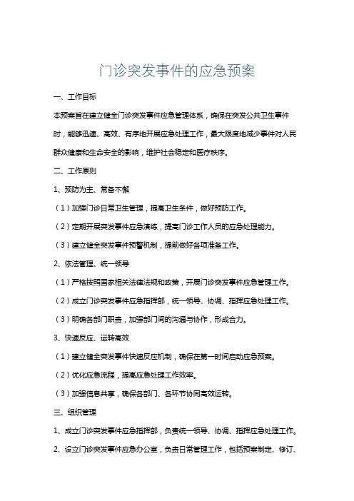门诊突发事件的应急预案