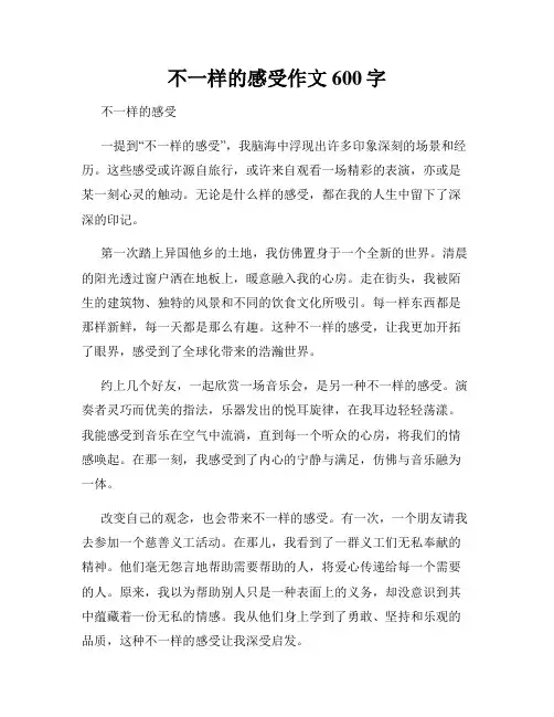 不一样的感受作文600字