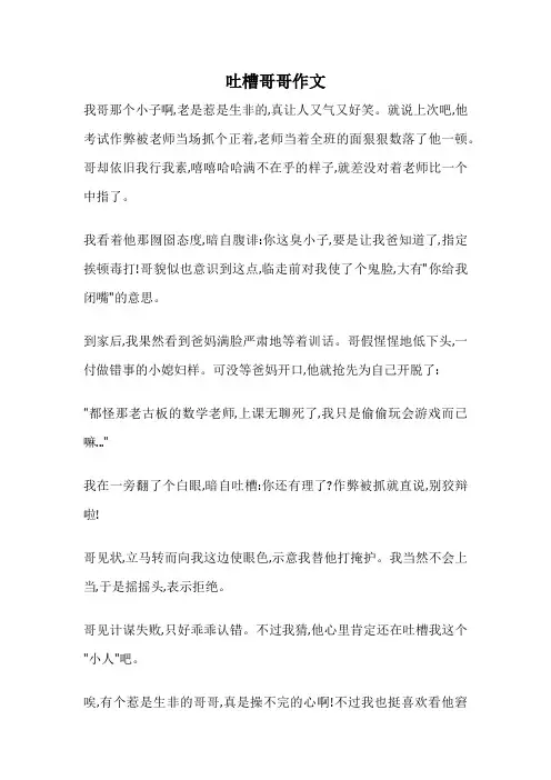 吐槽哥哥作文
