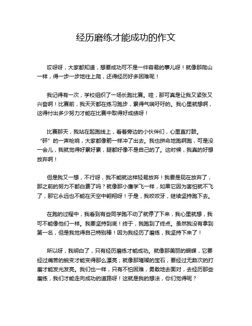 经历磨练才能成功的作文