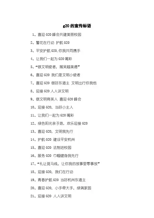 g20的宣传标语