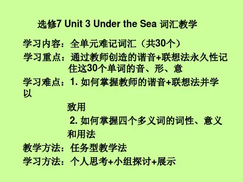 人教英语选修7Unit3词汇教学课件(共46张PPT)