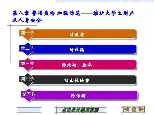 第八章 警惕盗抢 加强防范——维护大学生财产及人身安全