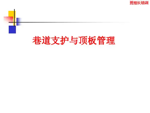巷道支护与顶板管理培训课件ppt