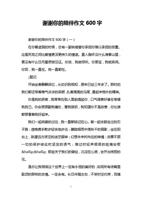 谢谢你的陪伴作文600字