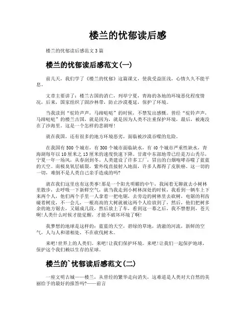 楼兰的忧郁读后感