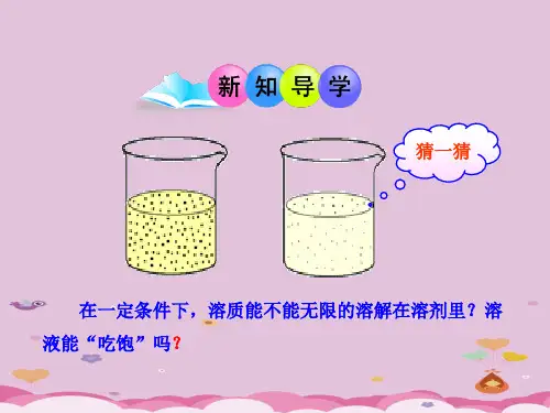 人教版初中化学九下9.2 溶解度 第一课时课件_2优质课件PPT