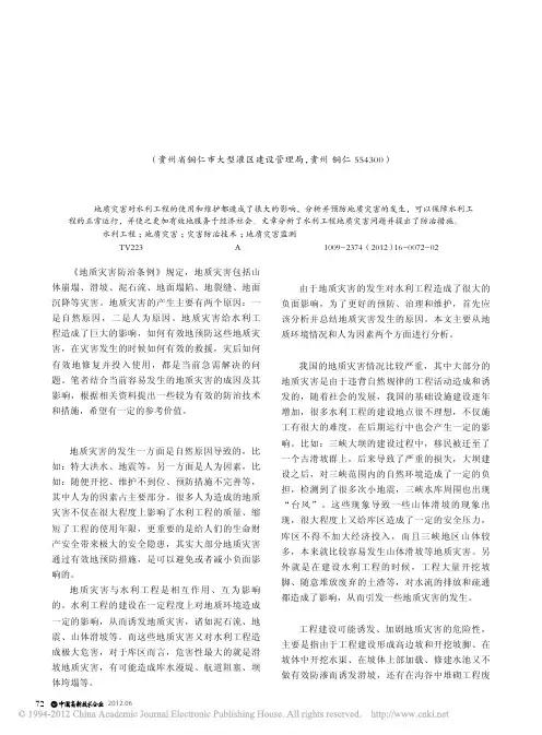 水利工程地质灾害防治技术及措施_杨文进