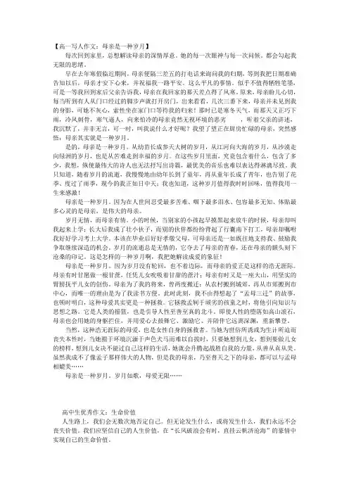 高一写人作文