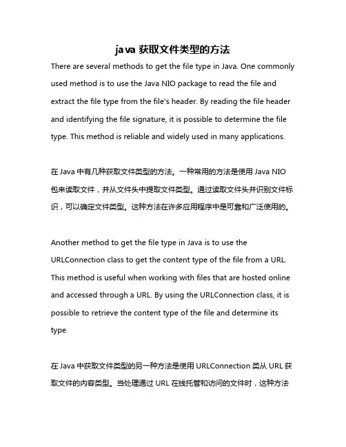 java获取文件类型的方法