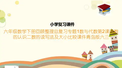 六年级数学下册回顾整理总复习专题1数与代数第2课时数的认识二数的读写法及大小比较课件青岛版六三