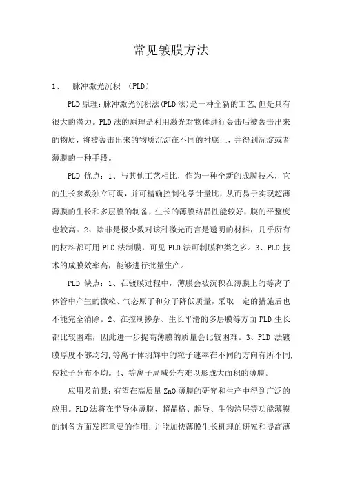 常见镀膜方法调查