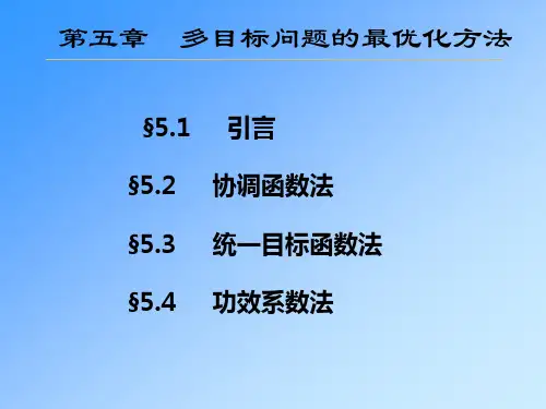 第五章_多目标问题的最优化方法