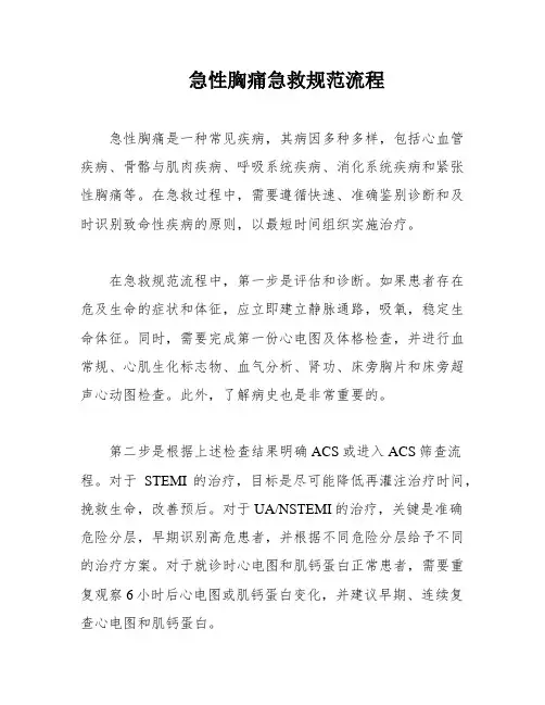 急性胸痛急救规范流程