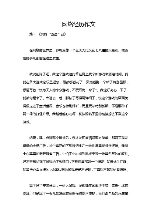 网络经历作文