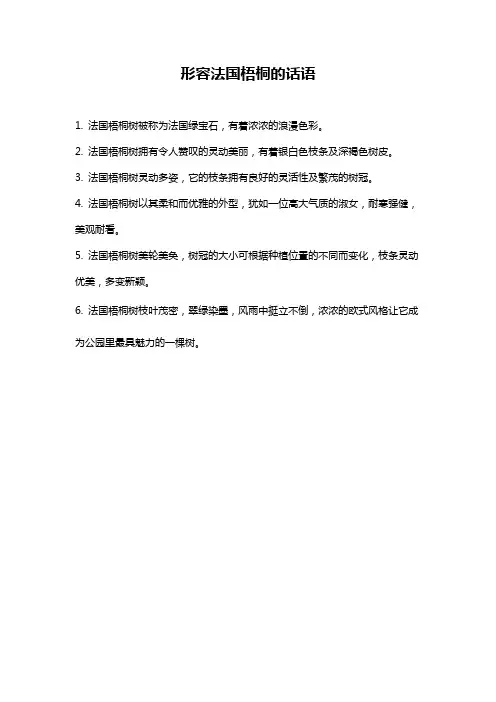 形容法国梧桐