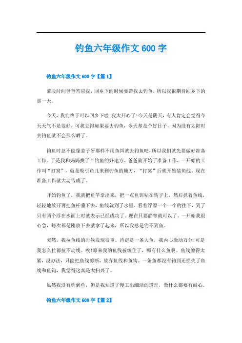 钓鱼六年级作文600字