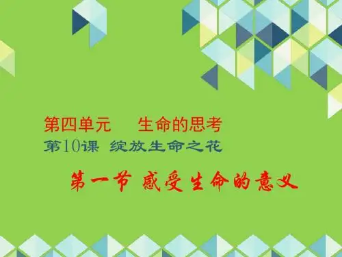 人教版《道德与法治》七年级上册 10.1 感受生命的意义 课件(共19张PPT)