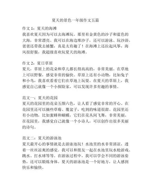 夏天的景色一年级作文五篇